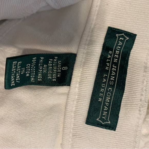 White Jean Shorts, Size 8 - Lauren Jeans Company Ralph Lauren - Picture 3 of 3